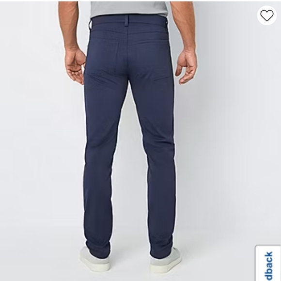 Nwt Stylus 5 Pocket Mens Slim Fit Flat Front Pants in blue nights - Picture 2 of 4